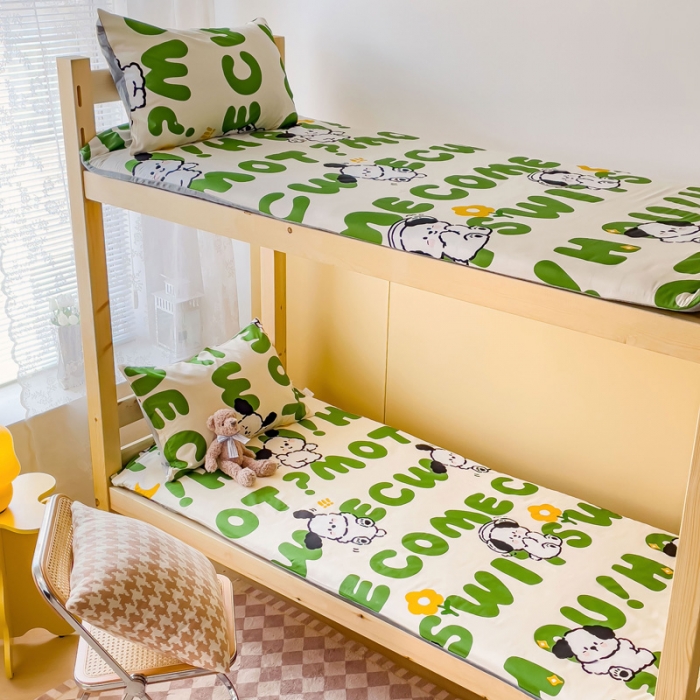 91家纺网 家纺一手货源 找家纺 金丝鸟 2023新款全棉加水晶绒棉加绒床垫套 乐乐狗