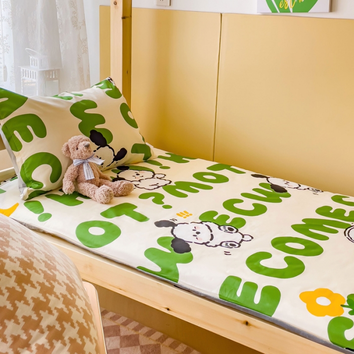 91家纺网 家纺一手货源 找家纺 金丝鸟 2023新款全棉加水晶绒棉加绒床垫套 乐乐狗