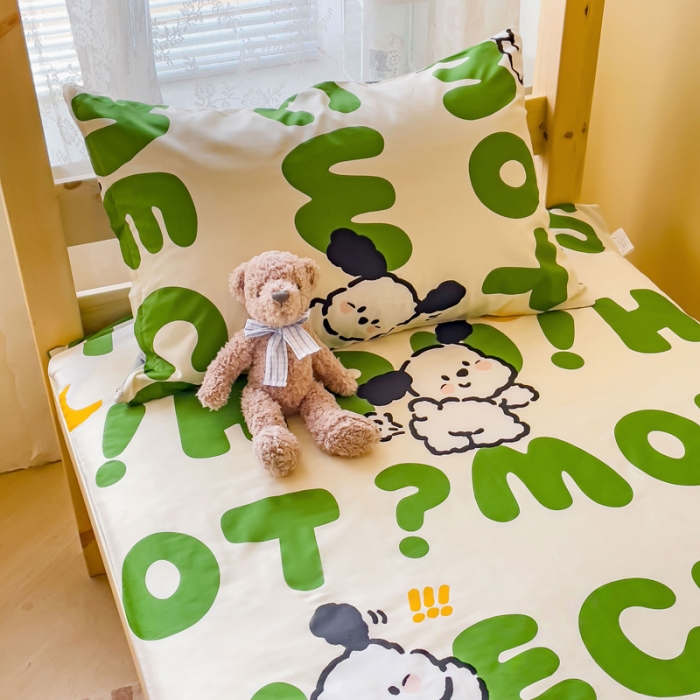 91家纺网 家纺一手货源 找家纺 金丝鸟 2023新款全棉加水晶绒棉加绒床垫套 乐乐狗