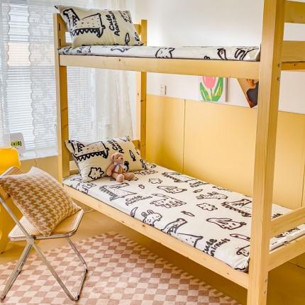 91家纺网 家纺一手货源 找家纺 金丝鸟 2023新款全棉加水晶绒棉加绒床垫套 涂鸦