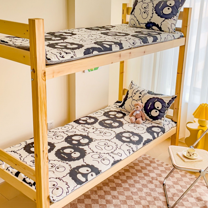 91家纺网 家纺一手货源 找家纺 金丝鸟 2023新款全棉加水晶绒棉加绒床垫套 小煤球