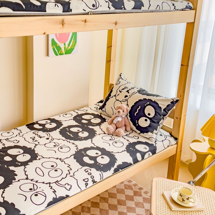 91家纺网 家纺一手货源 找家纺 金丝鸟 2023新款全棉加水晶绒棉加绒床垫套 小煤球