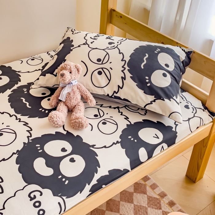 91家纺网 家纺一手货源 找家纺 金丝鸟 2023新款全棉加水晶绒棉加绒床垫套 小煤球