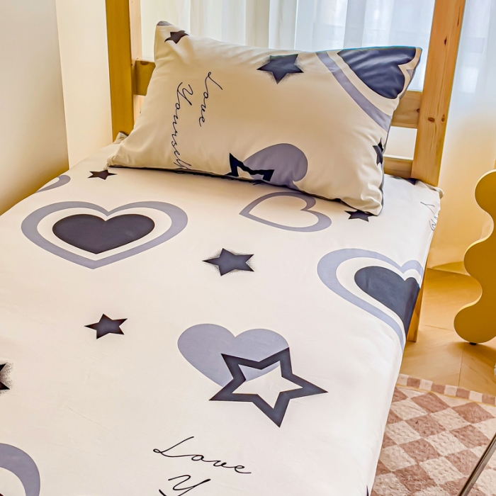 91家纺网 家纺一手货源 找家纺 金丝鸟 2023新款全棉加水晶绒棉加绒床垫套  星星的约会