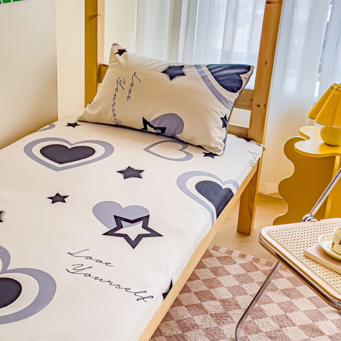 91家纺网 家纺一手货源 找家纺 金丝鸟 2023新款全棉加水晶绒棉加绒床垫套  星星的约会