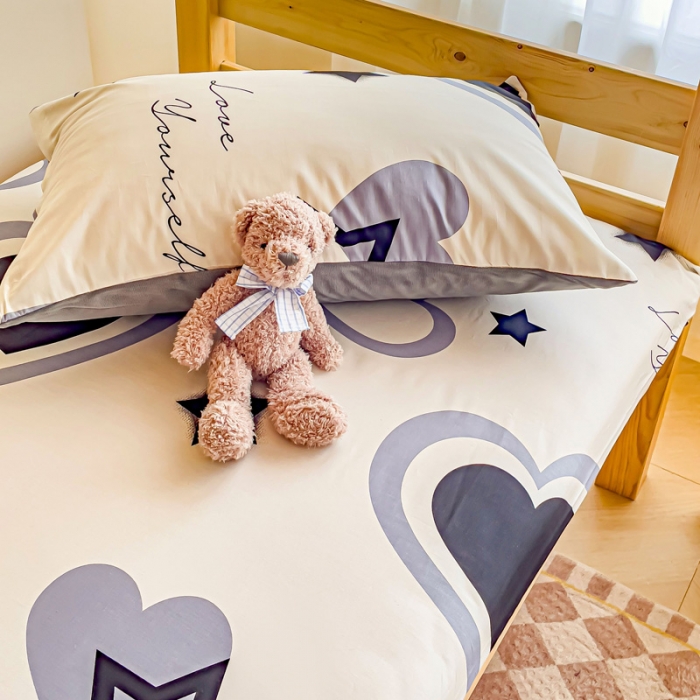 91家纺网 家纺一手货源 找家纺 金丝鸟 2023新款全棉加水晶绒棉加绒床垫套  星星的约会