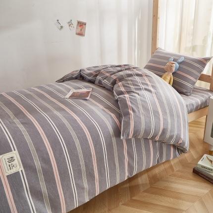 91家纺网 家纺一手货源 找家纺 艾佳宝贝 2023新款开学季上下铺全棉水洗棉套件 运动灰