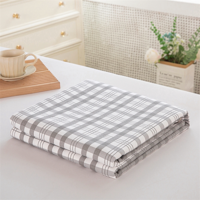 91家纺网 家纺一手货源 找家纺 首爱 2025新款原棉老粗布床单款三件套 高级灰格