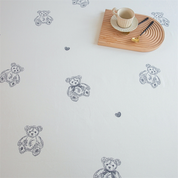 91家纺网 家纺一手货源 找家纺 首爱 2025新款原棉老粗布床单款三件套 乖乖熊—米