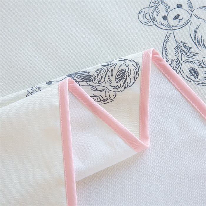 91家纺网 家纺一手货源 找家纺 首爱 2025新款原棉老粗布床单款三件套 乖乖熊—米