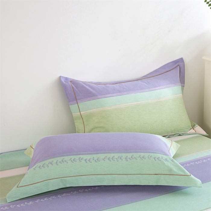 91家纺网 家纺一手货源 找家纺 首爱 2025新款原棉老粗布床单款三件套 简约条