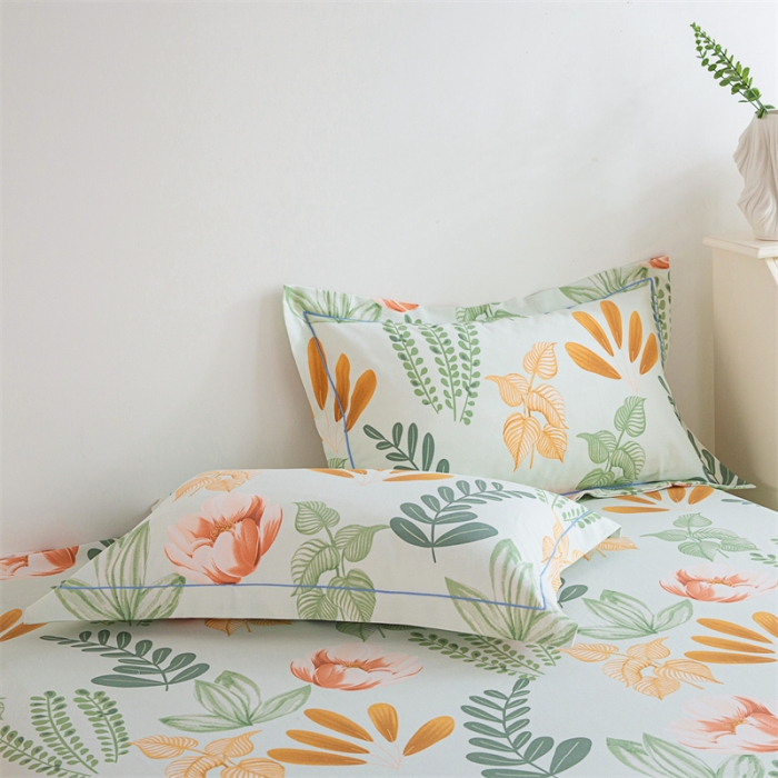 91家纺网 家纺一手货源 找家纺 首爱 2025新款原棉老粗布床单款三件套 夏日暖阳