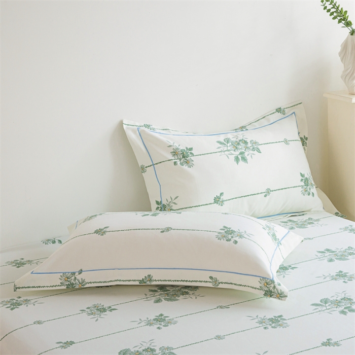 91家纺网 家纺一手货源 找家纺 首爱 2025新款原棉老粗布床单款三件套 悠然绽放—米