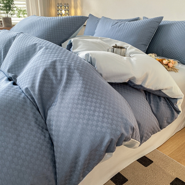 91家纺网 家纺一手货源 找家纺 涵宸家纺 2023新款全棉提花菲比系列四件套 菲比-宾利兰