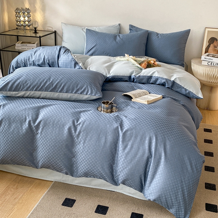 91家纺网 家纺一手货源 找家纺 涵宸家纺 2023新款全棉提花菲比系列四件套 菲比-宾利兰