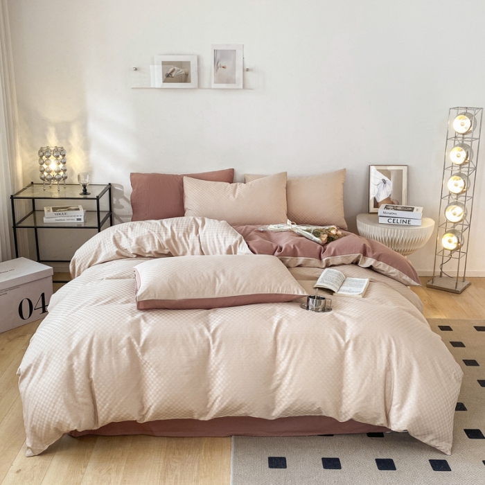 91家纺网 家纺一手货源 找家纺 涵宸家纺 2023新款全棉提花菲比系列四件套 菲比-莎豆其