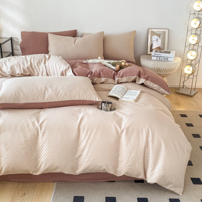 91家纺网 家纺一手货源 找家纺 涵宸家纺 2023新款全棉提花菲比系列四件套 菲比-莎豆其