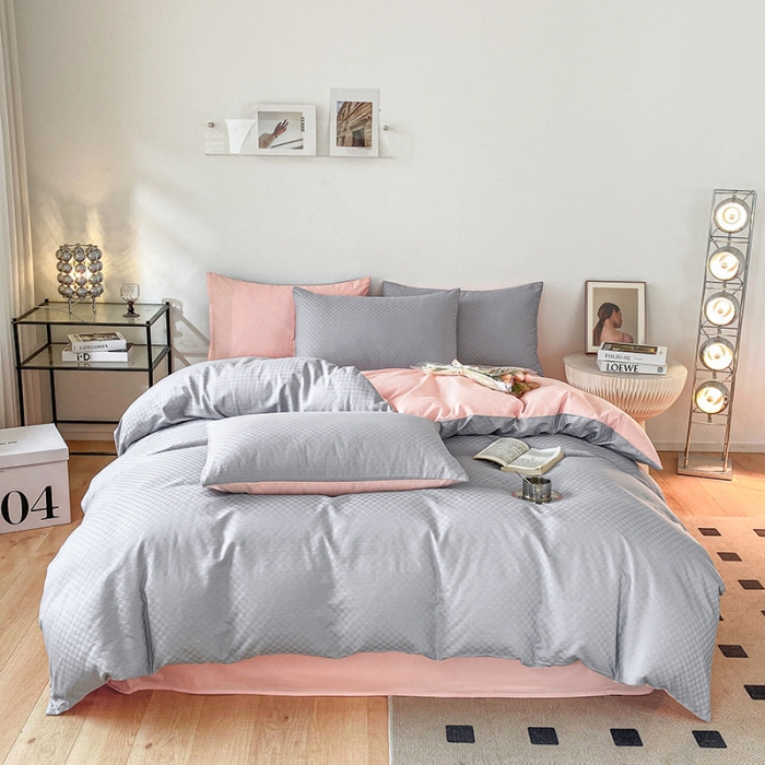 91家纺网 家纺一手货源 找家纺 涵宸家纺 2023新款全棉提花菲比系列四件套 菲比-星粉