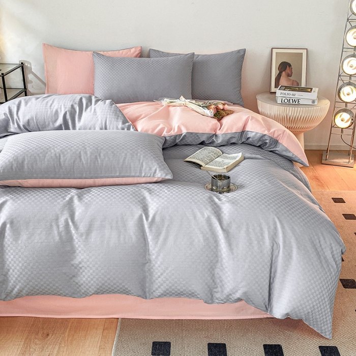 91家纺网 家纺一手货源 找家纺 涵宸家纺 2023新款全棉提花菲比系列四件套 菲比-星粉