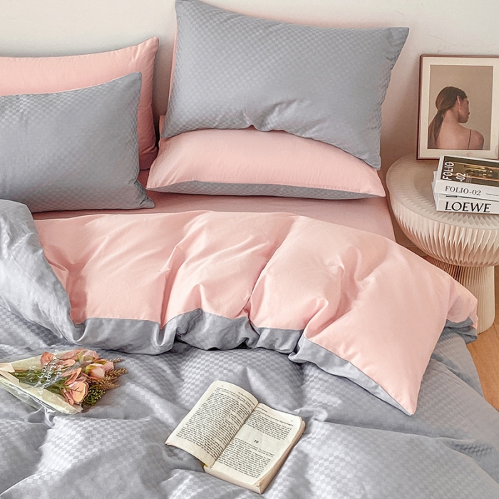 91家纺网 家纺一手货源 找家纺 涵宸家纺 2023新款全棉提花菲比系列四件套 菲比-星粉