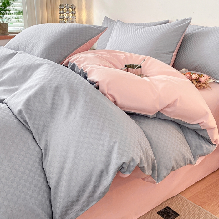 91家纺网 家纺一手货源 找家纺 涵宸家纺 2023新款全棉提花菲比系列四件套 菲比-星粉