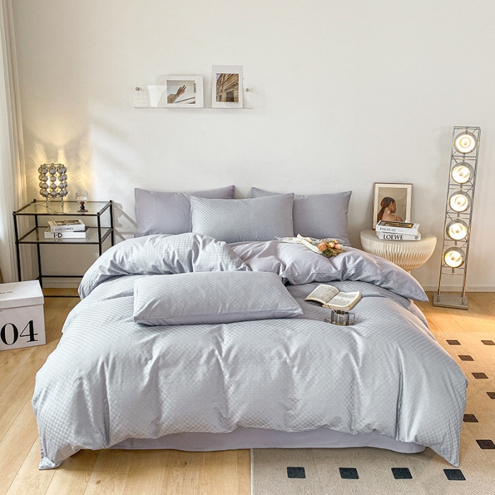 91家纺网 家纺一手货源 找家纺 涵宸家纺 2023新款全棉提花菲比系列四件套 菲比-星兰