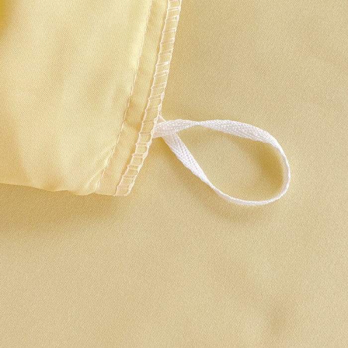 91家纺网 家纺一手货源 找家纺 金米诺 2024新款韩版花边水洗磨毛床裙四件套 奶油黄