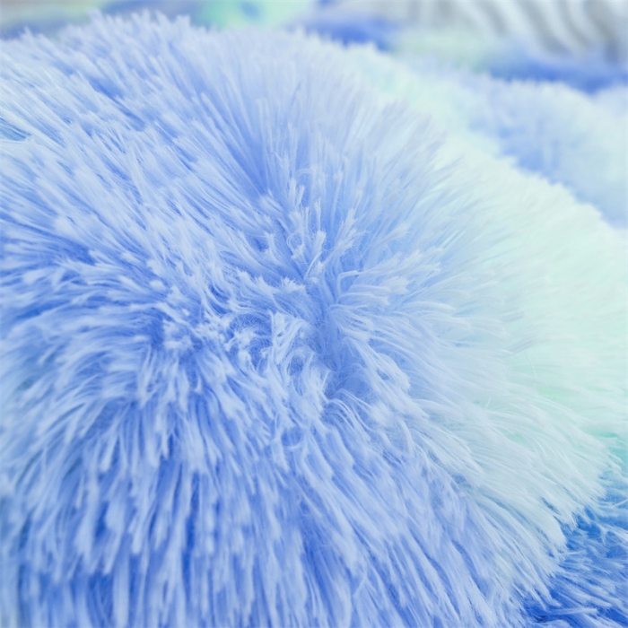 91家纺网 家纺一手货源 找家纺 品尚嘉家纺2025新款扎染水貂绒四件套长毛绒保暖套件 薄荷绿