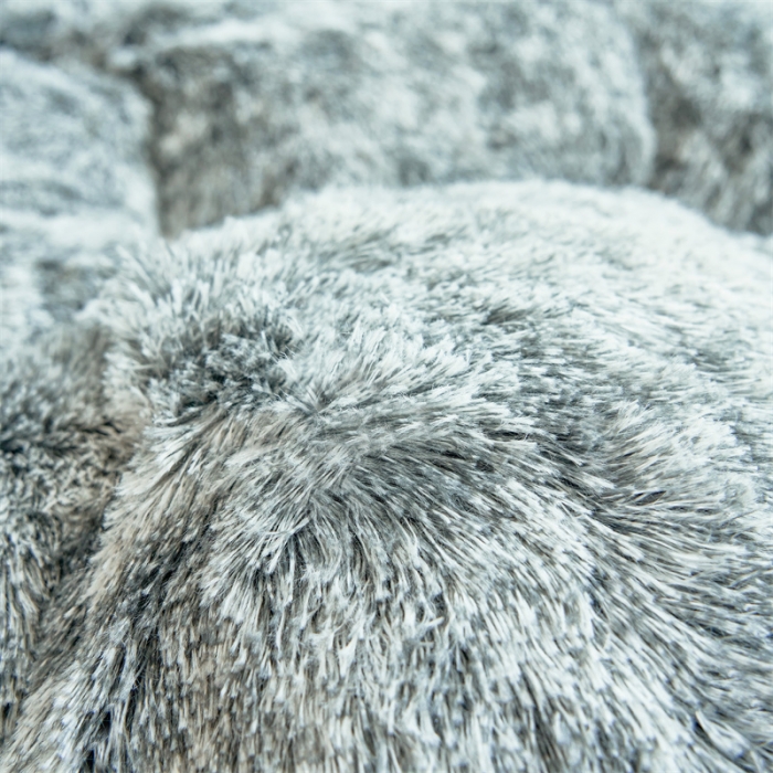 91家纺网 家纺一手货源 找家纺 品尚嘉家纺2025新款扎染水貂绒四件套长毛绒保暖套件 灰色磨白