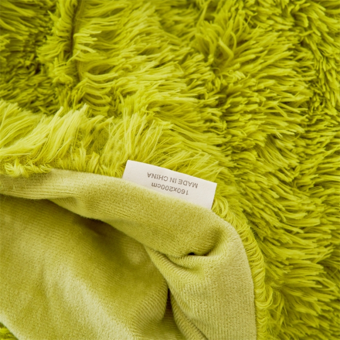 91家纺网 家纺一手货源 找家纺 品尚嘉2025水貂绒毛毯长毛绒法莱绒双层跨境外贸毯子 草绿