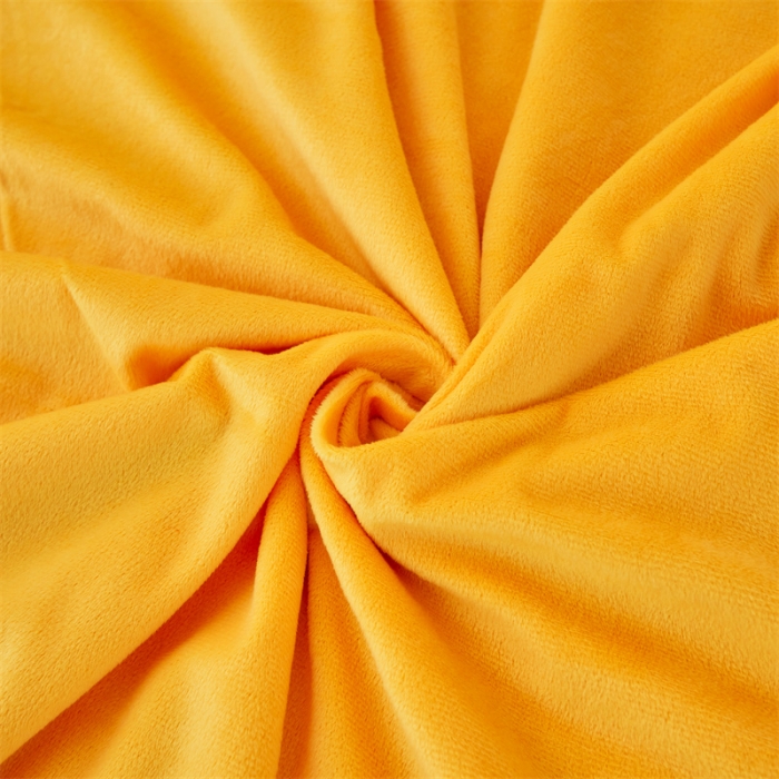 91家纺网 家纺一手货源 找家纺 品尚嘉2025水貂绒毛毯长毛绒法莱绒双层跨境外贸毯子 黄色