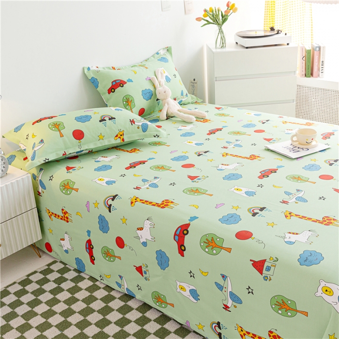 91家纺网 家纺一手货源 找家纺 首爱 2025新款竹纤维凉席三件套 动物派对