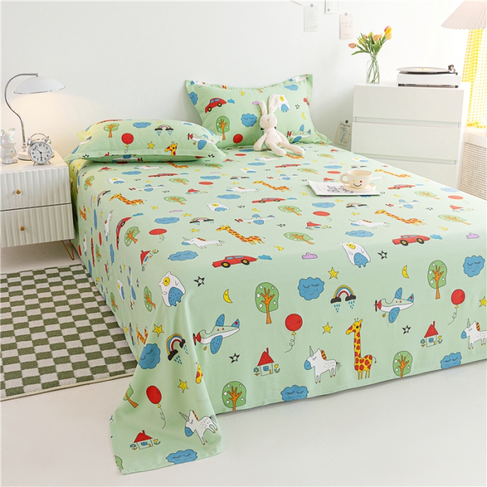 91家纺网 家纺一手货源 找家纺 首爱 2025新款竹纤维凉席三件套 动物派对