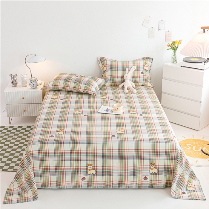 91家纺网 家纺一手货源 找家纺 首爱 2025新款竹纤维凉席三件套 欢乐羊-绿