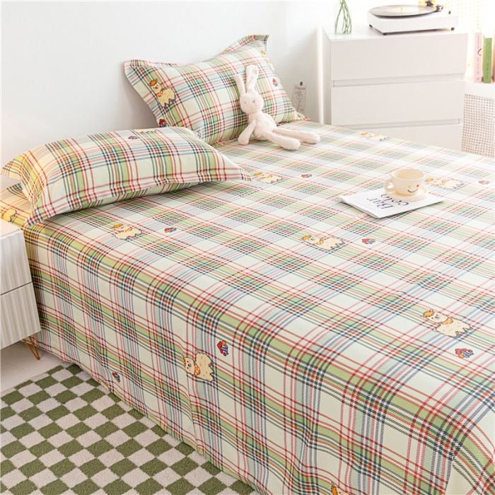 91家纺网 家纺一手货源 找家纺 首爱 2025新款竹纤维凉席三件套 欢乐羊-绿