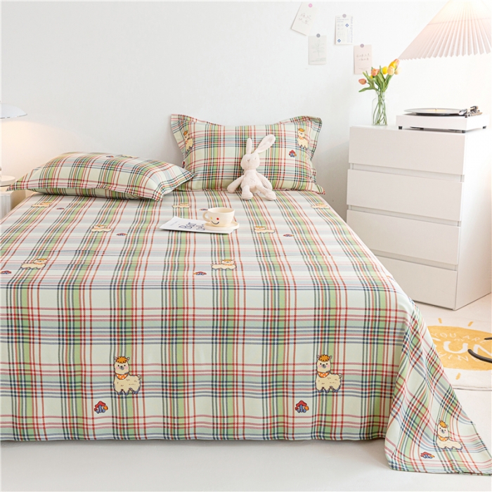 91家纺网 家纺一手货源 找家纺 首爱 2025新款竹纤维凉席三件套 欢乐羊-绿