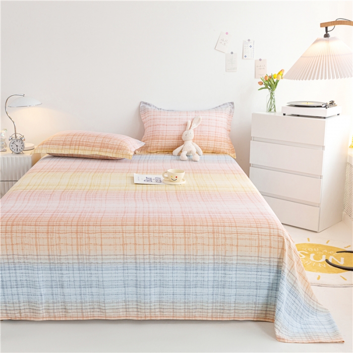 91家纺网 家纺一手货源 找家纺 首爱 2025新款竹纤维凉席三件套 晴天-桔