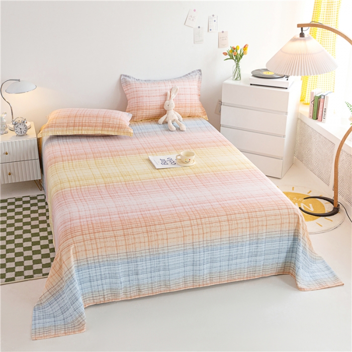 91家纺网 家纺一手货源 找家纺 首爱 2025新款竹纤维凉席三件套 晴天-桔