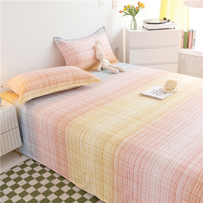 91家纺网 家纺一手货源 找家纺 首爱 2025新款竹纤维凉席三件套 晴天-桔