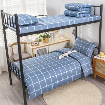 91家纺网 家纺一手货源 找家纺 乐旗 2023新款13372全棉三件套 海蓝格