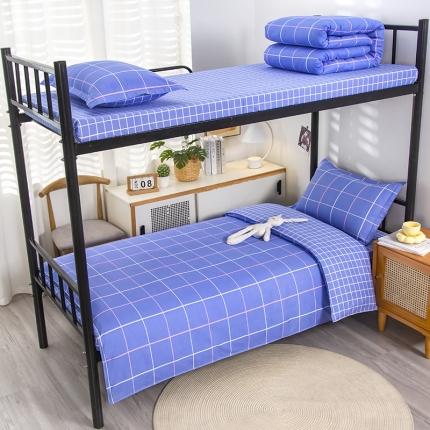 91家纺网 家纺一手货源 找家纺 乐旗 2023新款13372全棉三件套 素雅格调-蓝