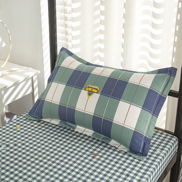 91家纺网 家纺一手货源 找家纺 乐旗 2023新款13372全棉三件套 宝利格-绿