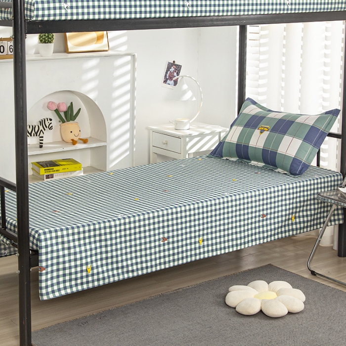 91家纺网 家纺一手货源 找家纺 乐旗 2023新款13372全棉三件套 宝利格-绿