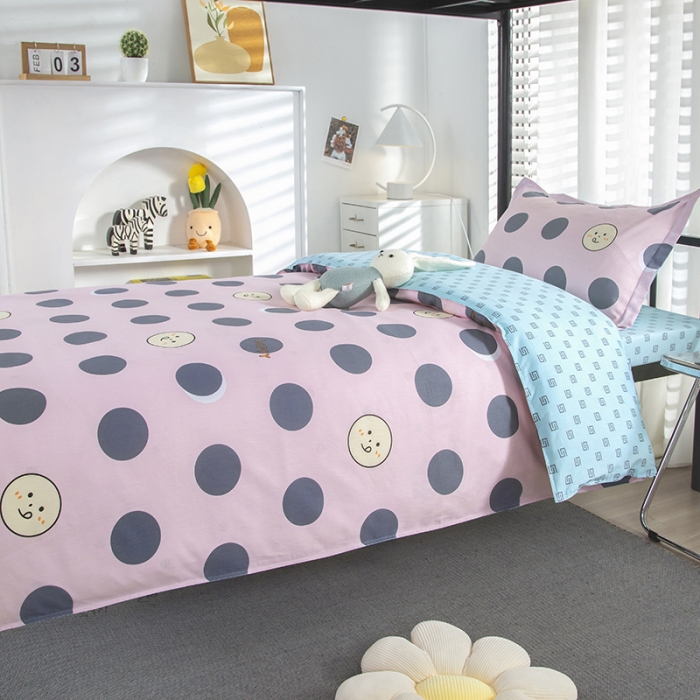 91家纺网 家纺一手货源 找家纺 乐旗 2023新款13372全棉三件套 波点