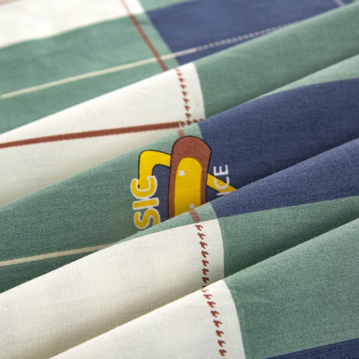 91家纺网 家纺一手货源 找家纺 乐旗 2023新款13372全棉三件套 宝利格-绿