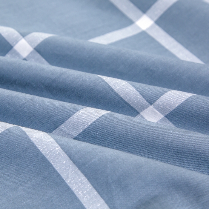 91家纺网 家纺一手货源 找家纺 乐旗 2023新款13372全棉三件套 海蓝格