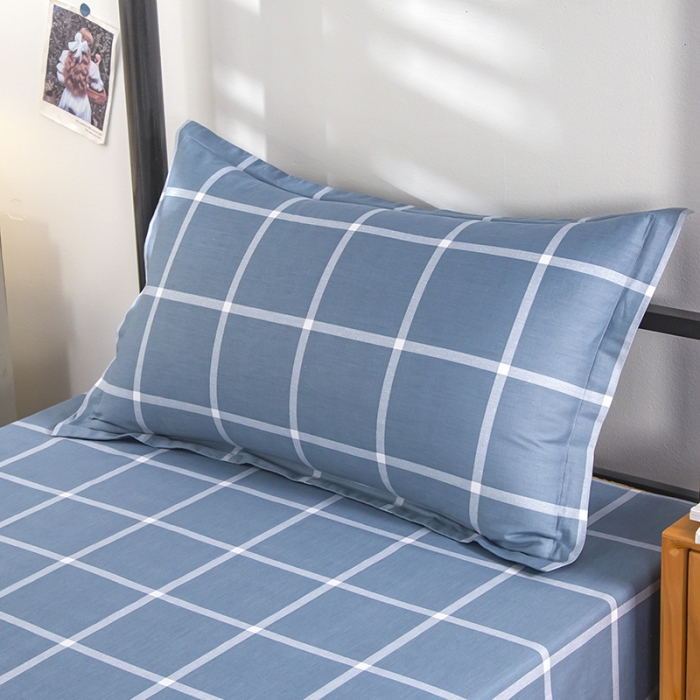 91家纺网 家纺一手货源 找家纺 乐旗 2023新款13372全棉三件套 海蓝格