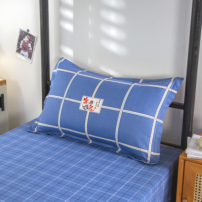 91家纺网 家纺一手货源 找家纺 乐旗 2023新款13372全棉三件套 金榜题名-蓝