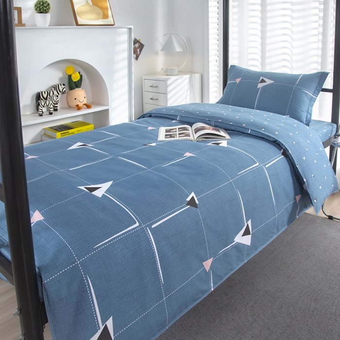 91家纺网 家纺一手货源 找家纺 乐旗 2023新款13372全棉三件套 趣味几何