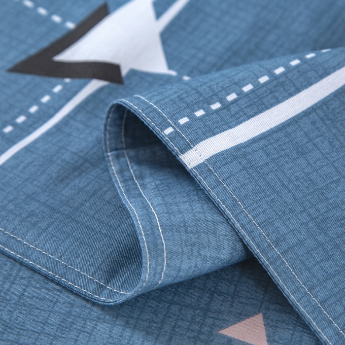 91家纺网 家纺一手货源 找家纺 乐旗 2023新款13372全棉三件套 趣味几何